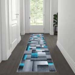 Wholesale ???? Flash Furniture Elio Collection Color Blocked Area Rug - Olefin Rug With Jute Backing - Hallway, Entryway, Living Room Or Bedroom ????