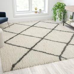 Best reviews of ???? Flash Furniture Shag Style Diamond Trellis Area Rug ????
