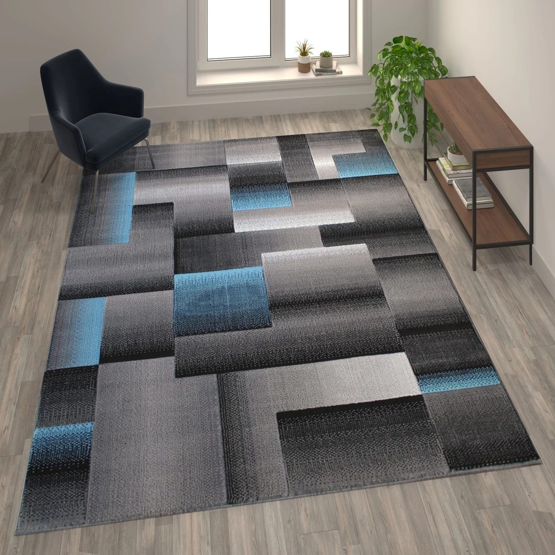 Cheap ???? Flash Furniture Elio Collection Color Blocked Area Rug - Olefin Rug With Jute Backing - Hallway, Entryway, Living Room Or Bedroom ???? 7 Cheap ???? Flash Furniture Elio Collection Color Blocked Area Rug - Olefin Rug With Jute Backing - Hallway, Entryway, Living Room Or Bedroom ???? - Image 5