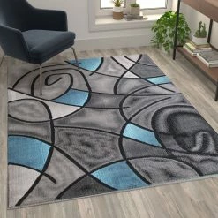 Outlet ❤️ Flash Furniture Jubilee Collection Modern Abstract Pattern Area Rug - Olefin Rug With Jute Backing - Living Room, Bedroom, & Family Room ???? -Mohawk Home Shop unnamed file 115