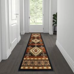 Best Pirce ✨ Flash Furniture Mirage Collection Southwestern Style Olefin Area Rug With Jute Backing For Entryway, Bedroom, Living Room ????