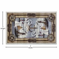 Best deal ???? Flash Furniture Edmund Collection Nautical Themed Area Rug With Jute Backing For Living Room, Bedroom, Entryway ⌛ -Mohawk Home Shop unnamed file 1329