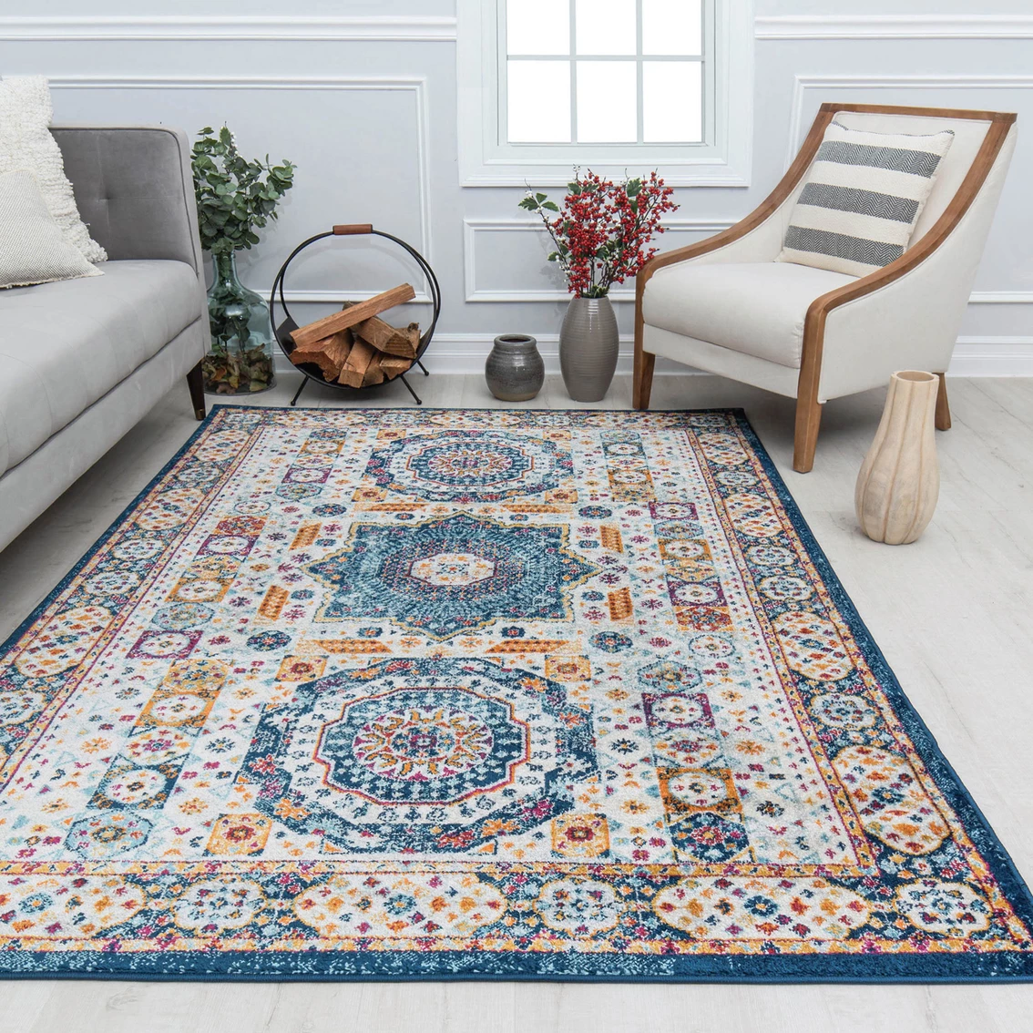 Best Pirce ???? Rugs America Harper Hidden Sapphire Abstract Vintage Area Rug ???? 4 Best Pirce ???? Rugs America Harper Hidden Sapphire Abstract Vintage Area Rug ???? - Image 2