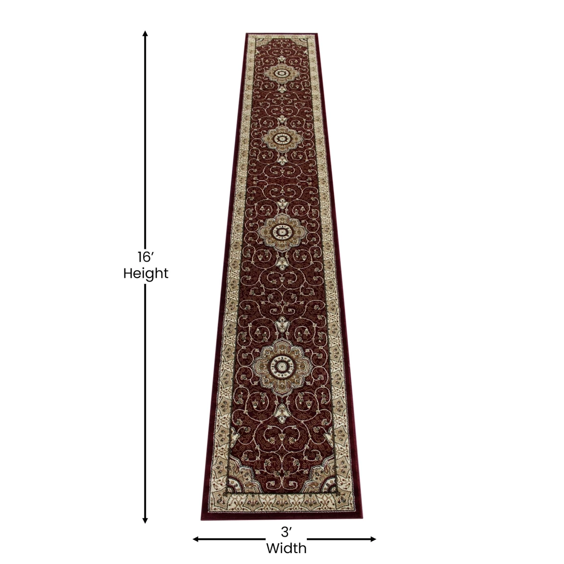 Cheap ✔️ Flash Furniture Portman Collection Persian Style Area Rug - Olefin Rug With Jute Backing - Hallway, Entryway, Bedroom, Living Room ???? 6 Cheap ✔️ Flash Furniture Portman Collection Persian Style Area Rug - Olefin Rug With Jute Backing - Hallway, Entryway, Bedroom, Living Room ???? - Image 4