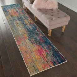 Outlet ???? Nourison Celestial CES09 BLYEL 2 Ft. 2 In. X 7 Ft. 6 In. Abstract Rug ???? -Mohawk Home Shop unnamed file 1507