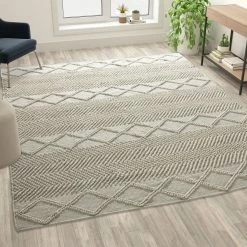 Best Sale ???? Flash Furniture Geometric Design Handwoven Area Rug - Wool/Polyester/Cotton Blend ????