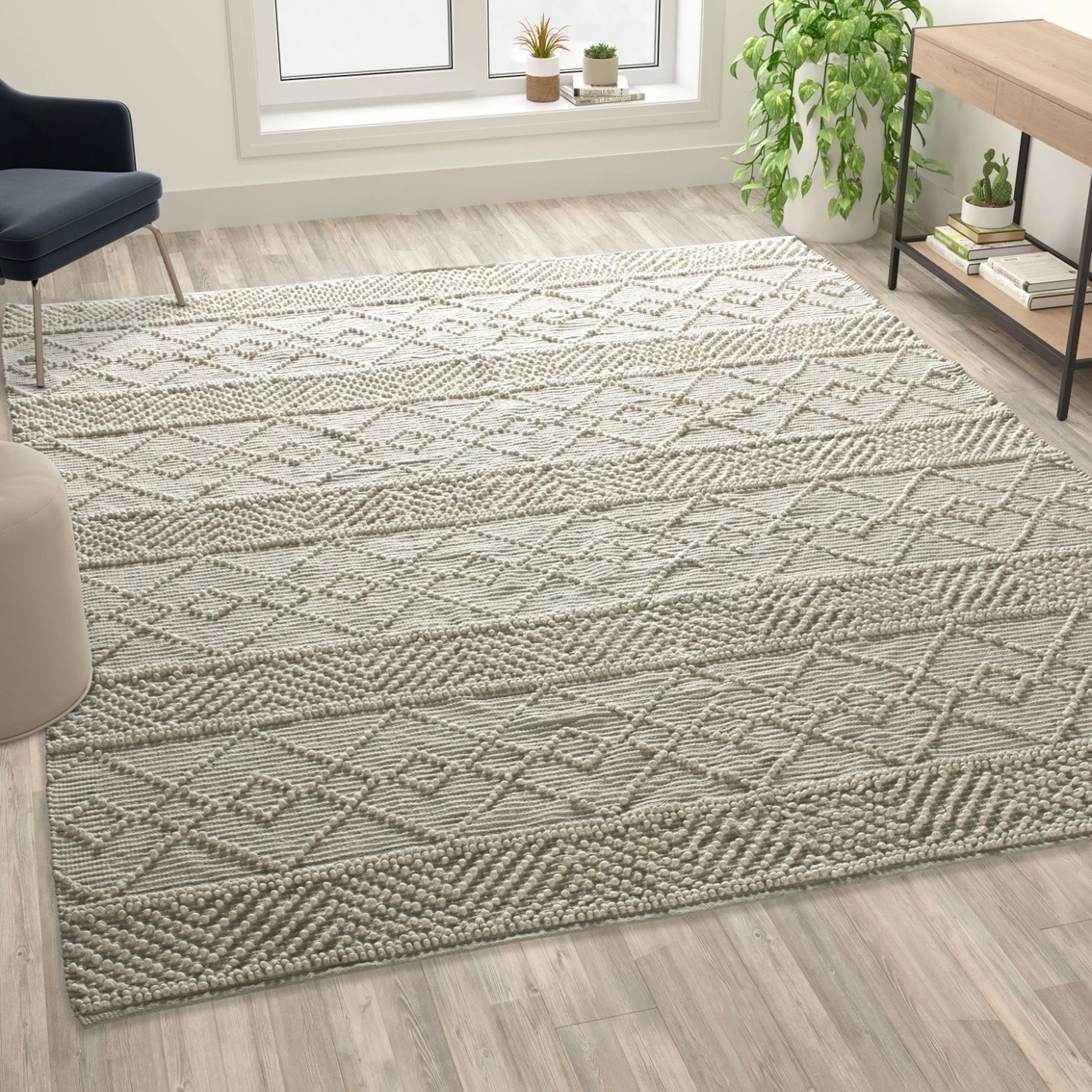 Best Sale ???? Flash Furniture Geometric Design Handwoven Area Rug - Wool/Polyester/Cotton Blend ???? 4 Best Sale ???? Flash Furniture Geometric Design Handwoven Area Rug - Wool/Polyester/Cotton Blend ???? - Image 2