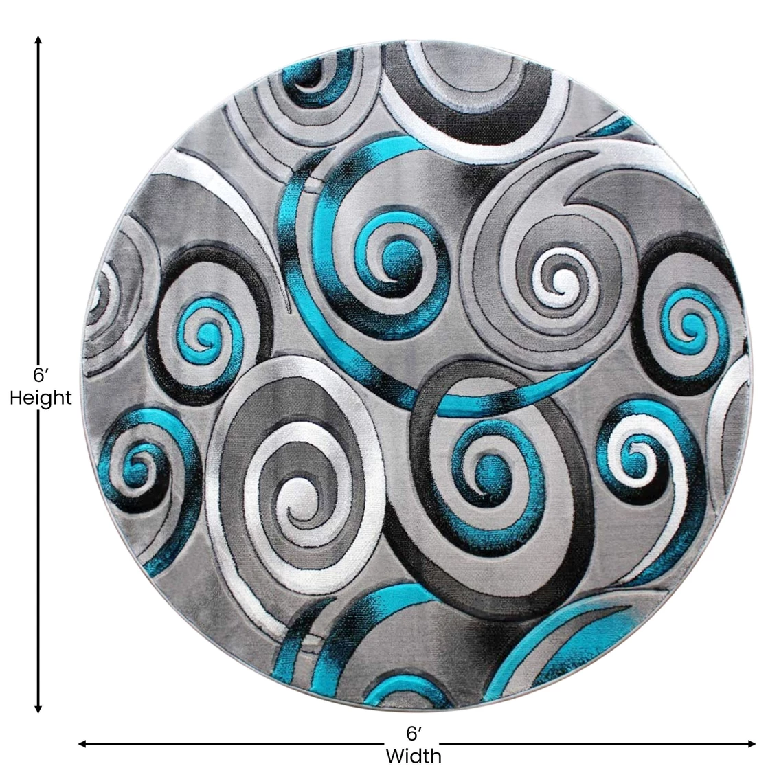 Discount ⌛ Flash Furniture Masie Collection Swirl Olefin Area Rug With Jute Backing - Entryway, Living Room, Bedroom ⭐ 7 Discount ⌛ Flash Furniture Masie Collection Swirl Olefin Area Rug With Jute Backing - Entryway, Living Room, Bedroom ⭐ - Image 5