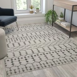 Promo ???? Flash Furniture Geometric Bohemian Low Pile Rug ????