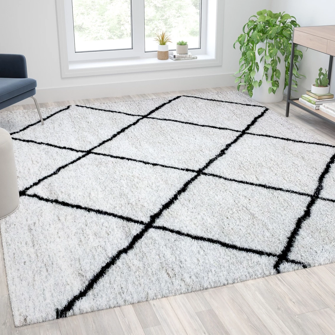 Wholesale ???? Flash Furniture Shag Style Diamond Trellis Area Rug ???? 4 Wholesale ???? Flash Furniture Shag Style Diamond Trellis Area Rug ???? - Image 2