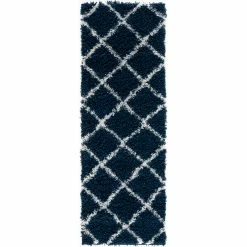 Brand new ???? L'Baiet Phoenix Navy Shag 2 X 6 Ft. Rug ⌛