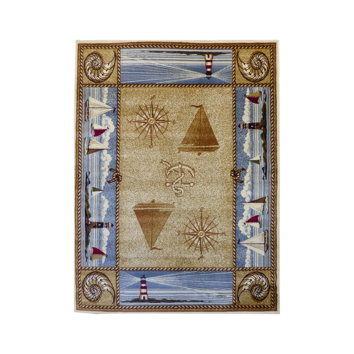 Wholesale ✔️ Flash Furniture Sovalye Collection Nautical Themed Area Rug With Jute Backing For Living Room, Bedroom, Entryway ???? 4 Wholesale ✔️ Flash Furniture Sovalye Collection Nautical Themed Area Rug With Jute Backing For Living Room, Bedroom, Entryway ???? - Image 2