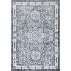 Best Pirce ❤️ Rugs America Harper Ice Cube Silver Abstract Vintage Area Rug ????