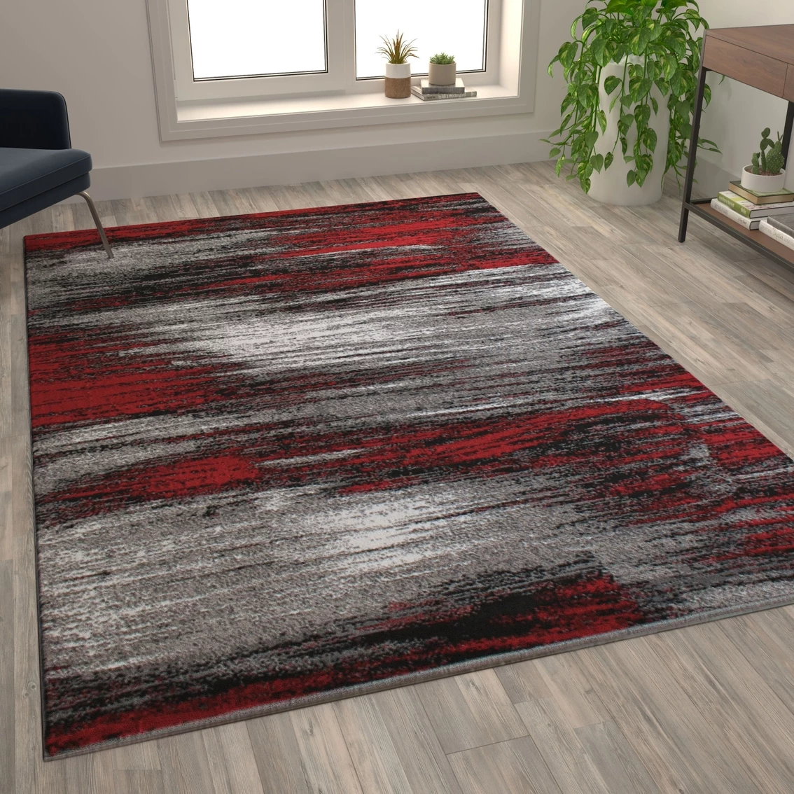 Hot Sale ???? Flash Furniture Rylan Collection Abstract Pattern Area Rug - Olefin Rug With Jute Backing - Living Room, Bedroom, & Entryway ❤️ 4 Hot Sale ???? Flash Furniture Rylan Collection Abstract Pattern Area Rug - Olefin Rug With Jute Backing - Living Room, Bedroom, & Entryway ❤️ - Image 2