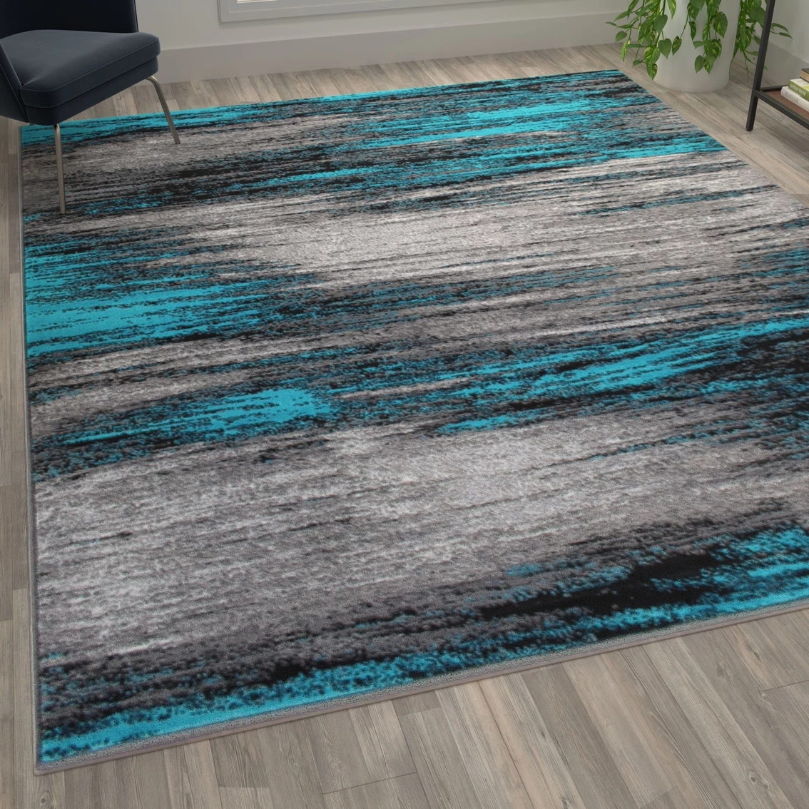 Hot Sale ???? Flash Furniture Rylan Collection Abstract Pattern Area Rug - Olefin Rug With Jute Backing - Living Room, Bedroom, & Entryway ❤️ 6 Hot Sale ???? Flash Furniture Rylan Collection Abstract Pattern Area Rug - Olefin Rug With Jute Backing - Living Room, Bedroom, & Entryway ❤️ - Image 4