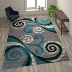 Promo ✔️ Flash Furniture Valli Collection Modern Abstract Pattern Area Rug - Olefin Rug With Jute Backing For Hallway, Entryway, Bedroom, Living Room ✨ -Mohawk Home Shop unnamed file 2076