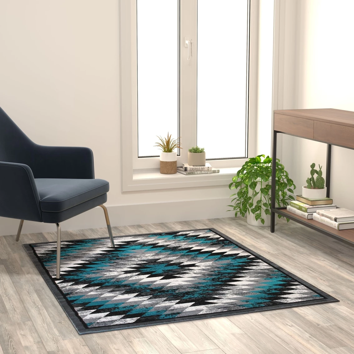 Wholesale ???? Flash Furniture Teagan Collection Southwestern Area Rug - Olefin Rug With Jute Backing - Entryway, Living Room, Bedroom ???? 4 Wholesale ???? Flash Furniture Teagan Collection Southwestern Area Rug - Olefin Rug With Jute Backing - Entryway, Living Room, Bedroom ???? - Image 2