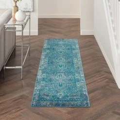 New ???? Nourison Passion PSN38 Blue 2 Ft. 2 In. X 7 Ft. 6 In. Persian Rug ???? -Mohawk Home Shop unnamed file 2143