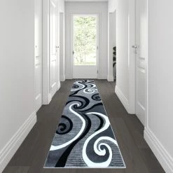 Promo ✨ Flash Furniture Athos Collection Abstract Area Rug - Olefin Rug With Jute Backing - Hallway, Entryway, Living Room Or Bedroom ????