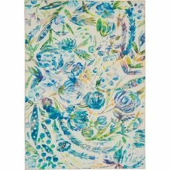 Cheap ???? Linon Washable Rug Ellis Ivory/Blue ????