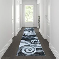 Brand new ???? Flash Furniture Cirrus Collection Swirl Patterned Olefin Area Rug With Jute Backing For Entryway, Living Room, Bedroom ⌛