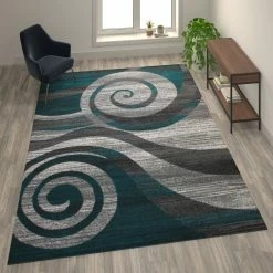 Brand new ???? Flash Furniture Cirrus Collection Swirl Patterned Olefin Area Rug With Jute Backing For Entryway, Living Room, Bedroom ⌛ -Mohawk Home Shop unnamed file 2518