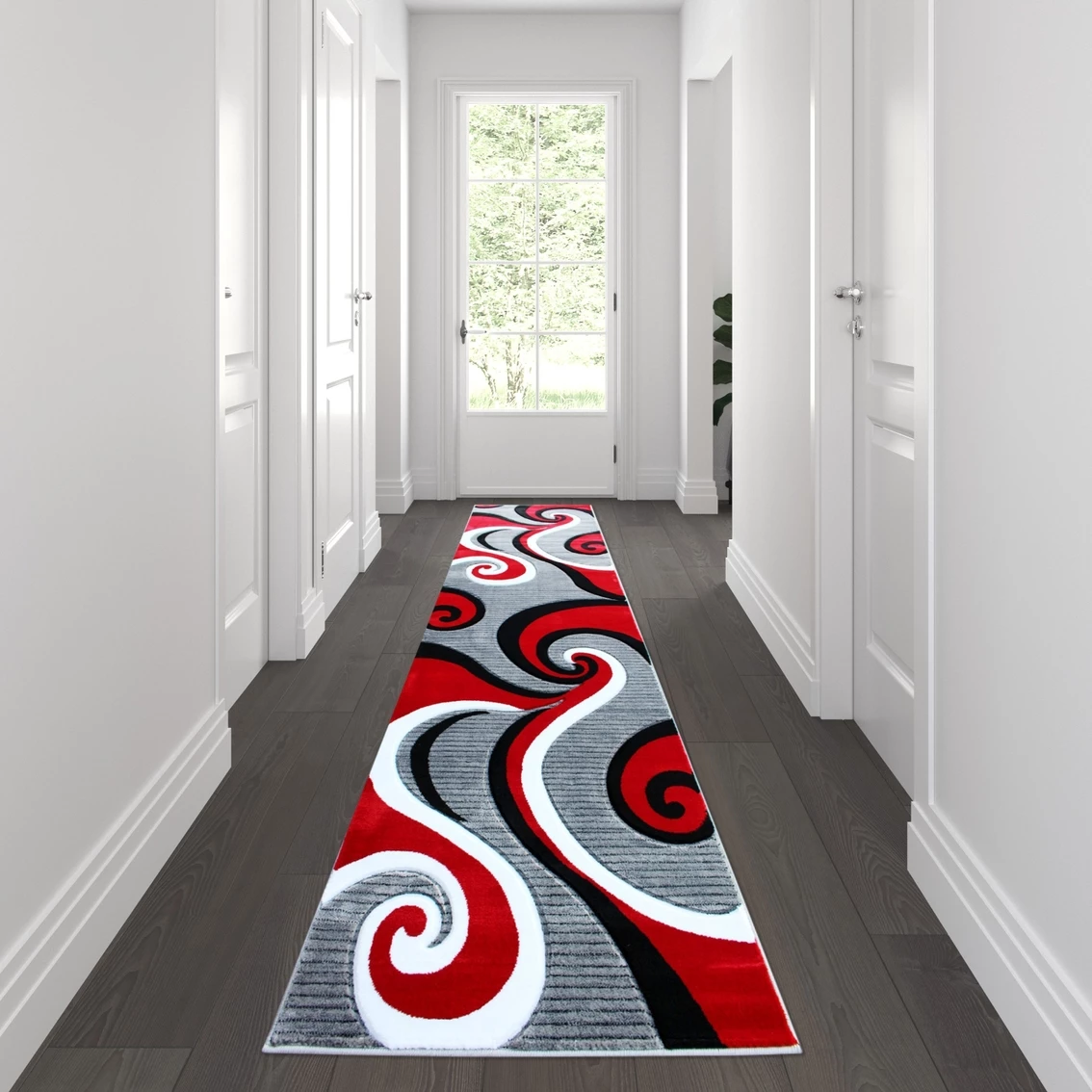Promo ✨ Flash Furniture Athos Collection Abstract Area Rug - Olefin Rug With Jute Backing - Hallway, Entryway, Living Room Or Bedroom ???? 5 Promo ✨ Flash Furniture Athos Collection Abstract Area Rug - Olefin Rug With Jute Backing - Hallway, Entryway, Living Room Or Bedroom ???? - Image 3