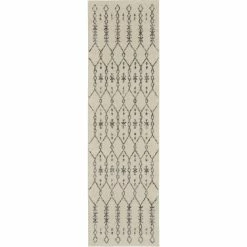 New ???? Nourison Passion PSN40 Ivory Gray 2 Ft. 2 In. X 7 Ft. 6 In. Geometric Rug ????