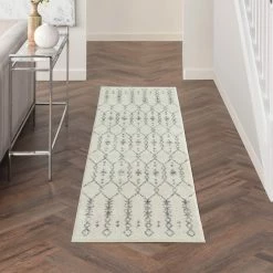 New ???? Nourison Passion PSN40 Ivory Gray 2 Ft. 2 In. X 7 Ft. 6 In. Geometric Rug ???? -Mohawk Home Shop unnamed file 2679