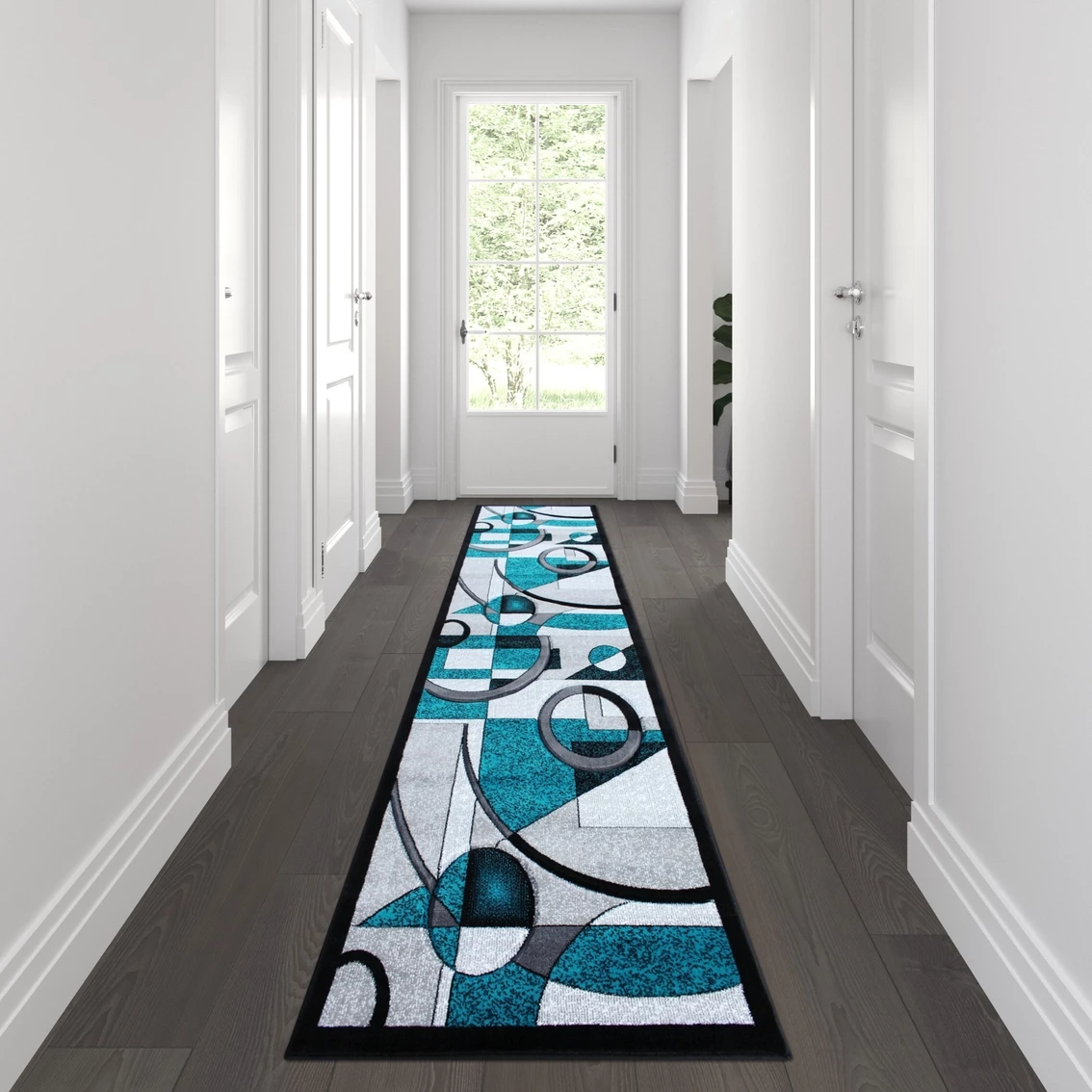 Budget ???? Flash Furniture Elias Collection Geometric Abstract Area Rug - Olefin Rug With Jute Backing - Hallway, Entryway, Or Bedroom ???? 4 Budget ???? Flash Furniture Elias Collection Geometric Abstract Area Rug - Olefin Rug With Jute Backing - Hallway, Entryway, Or Bedroom ???? - Image 2