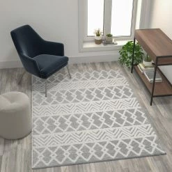 Best Pirce ???? Flash Furniture Indoor Geometric Area Rug - Hand Woven Area Rug With Diamond Pattern, Polyester/Cotton Blend ????