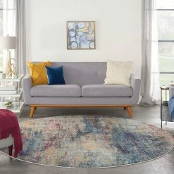 Cheapest ???? Nourison Celestial CES16 MULTI 4 Ft X Round Abstract Rug ⭐ -Mohawk Home Shop unnamed file 3447