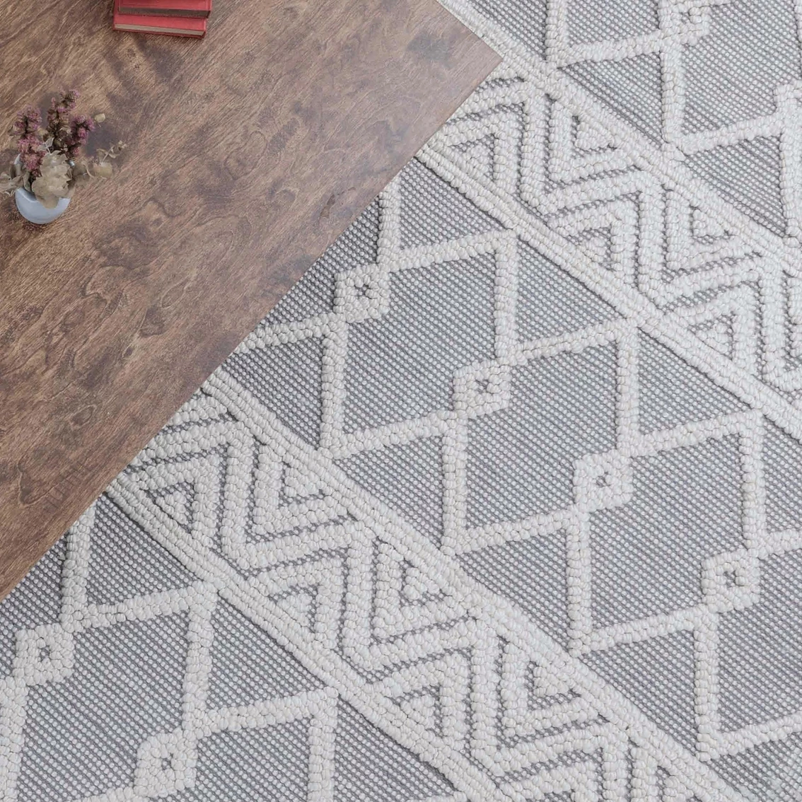 Deals ???? Flash Furniture Indoor Geometric Area Rug - Hand Woven Area Rug With Diamond Pattern, Polyester/Cotton Blend ???? 6 Deals ???? Flash Furniture Indoor Geometric Area Rug - Hand Woven Area Rug With Diamond Pattern, Polyester/Cotton Blend ???? - Image 4