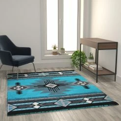 Promo ✨ Flash Furniture Mohave Collection Traditional Southwestern Style Area Rug - Olefin Fibers With Jute Backing ????