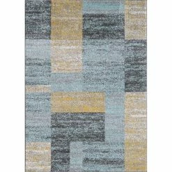 New ???? L'Baiet Natalie Blue Geometric Area Rug ????