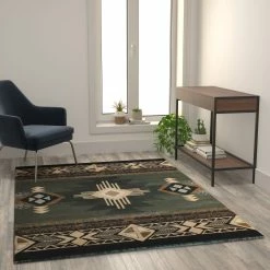Promo ✨ Flash Furniture Mohave Collection Traditional Southwestern Style Area Rug - Olefin Fibers With Jute Backing ???? -Mohawk Home Shop unnamed file 40