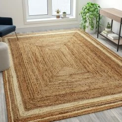 Deals ❤️ Flash Furniture Natural Fiber Jute Area Rug - Braided Indoor Jute Rug - Natural Area Rugs ????