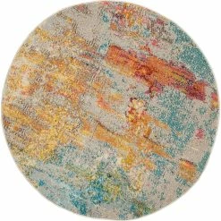 Cheapest ⭐ Nourison Celestial CES02 Abstract Round Rug ❤️ -Mohawk Home Shop unnamed file 577
