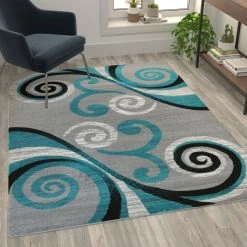 Cheapest ✔️ Flash Furniture Valli Collection Modern Abstract Pattern Area Rug - Olefin Rug With Jute Backing For Hallway, Entryway, Bedroom, Living Room ???? -Mohawk Home Shop unnamed file 60