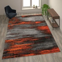 Deals ⌛ Flash Furniture Rylan Collection Abstract Pattern Area Rug - Olefin Rug With Jute Backing - Living Room, Bedroom, & Entryway ????