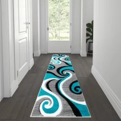 Flash Sale ???? Flash Furniture Athos Collection Abstract Area Rug - Olefin Rug With Jute Backing - Hallway, Entryway, Living Room Or Bedroom ????