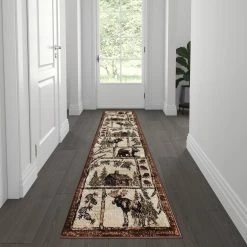 Deals ???? Flash Furniture Vale Collection Rustic Wildlife Themed Area Rug - Olefin Rug With Jute Backing - Entryway, Living Room, Or Bedroom ????