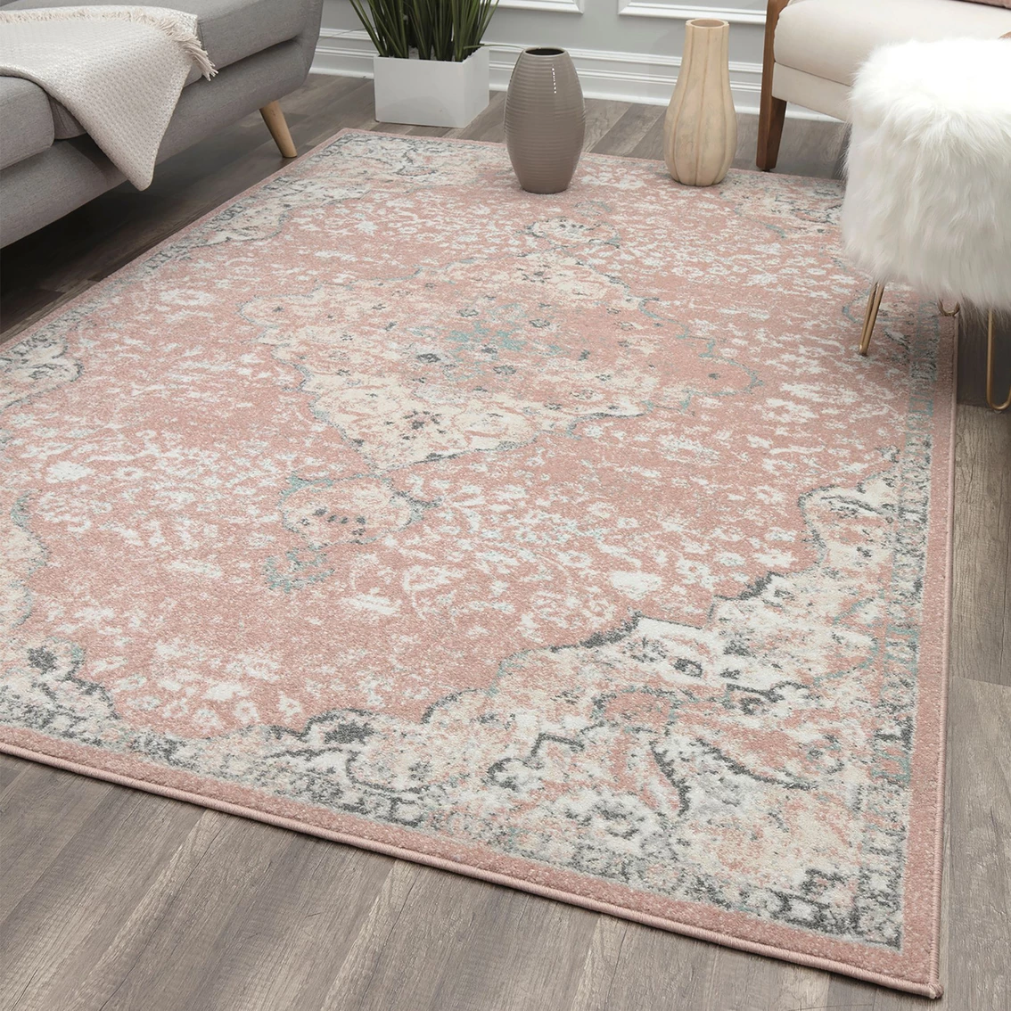 Hot Sale ???? Rugs America Harper Pink Amaranth Transitional Vintage Area Rug ???? 6 Hot Sale ???? Rugs America Harper Pink Amaranth Transitional Vintage Area Rug ???? - Image 4