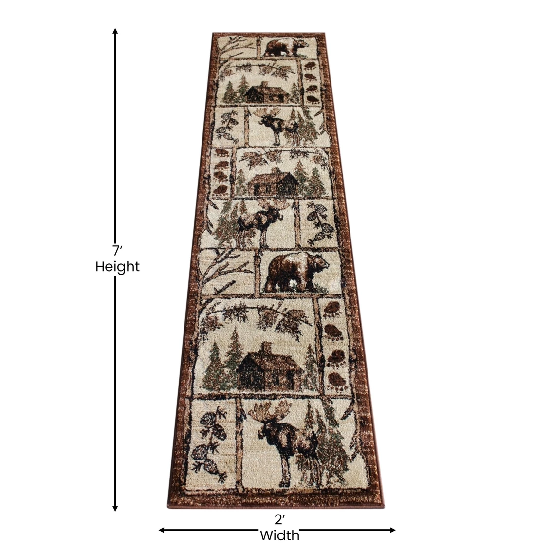 Deals ???? Flash Furniture Vale Collection Rustic Wildlife Themed Area Rug - Olefin Rug With Jute Backing - Entryway, Living Room, Or Bedroom ???? 6 Deals ???? Flash Furniture Vale Collection Rustic Wildlife Themed Area Rug - Olefin Rug With Jute Backing - Entryway, Living Room, Or Bedroom ???? - Image 4