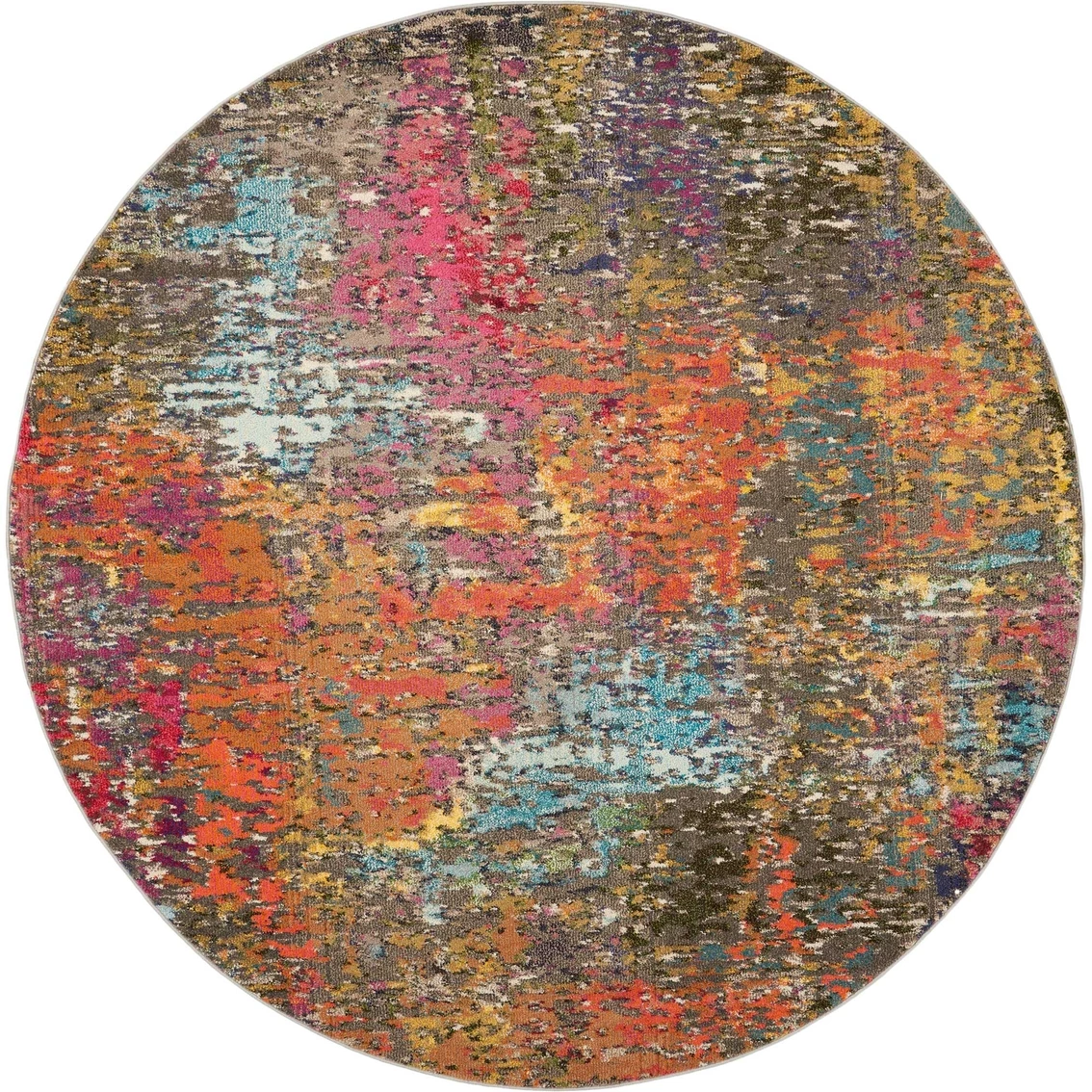 New ⌛ Nourison Celestial Multicolor Round Abstract Rug ???? 3 New ⌛ Nourison Celestial Multicolor Round Abstract Rug ????
