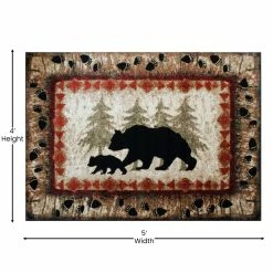Best Pirce ✨ Flash Furniture Ursus Collection Rustic Lodge Wandering Black Bear And Cub Area Rug With Jute Backing ???? -Mohawk Home Shop unnamed file 945