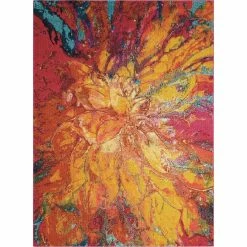 Coupon ???? Nourison Celestial CES03 CAYEN 5 Ft. 3 In. X 7 Ft. 3 In. Abstract Rug ????