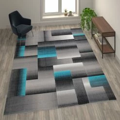 Cheap ???? Flash Furniture Elio Collection Color Blocked Area Rug - Olefin Rug With Jute Backing - Hallway, Entryway, Living Room Or Bedroom ????